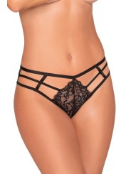 string en dentelle noire forme triangle et lanières de la collection Dreamgirl.