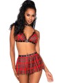 Costume écolière sexy avec soutien-gorge et jupe carreaux sexy de la collection Dreamgirl.