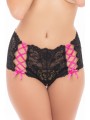 Shorty noir et ruban rose entrecroisé de la colletion René Rofé sexy chez votre fournisseur