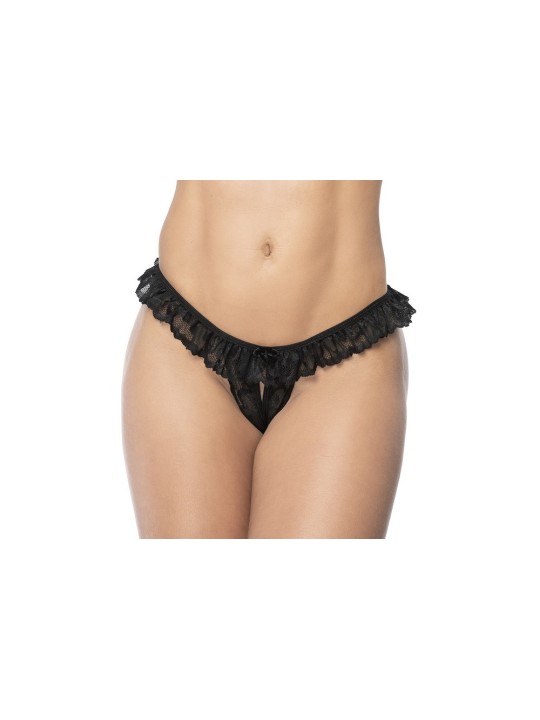 culotte ouverte en dentelle noire de la collection Mapalé, vente en dropshipping de lingerie sexy mapalé