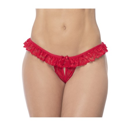 culotte ouverte en dentelle rouge de la collection Mapalé, vente en dropshipping de lingerie sexy mapalé