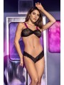 Soutien-gorge en dentelle noire avec larges bretelles  imprimée et culotte sexy de la collection Mapalé