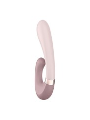 Vibromasseur point G avec stimulateur clitoris connecté chauffant USB mauve Heat Wave Satisfyer - CC597777