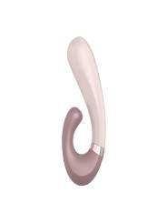 Vibromasseur point G avec stimulateur clitoris connecté chauffant USB mauve Heat Wave Satisfyer - CC597777