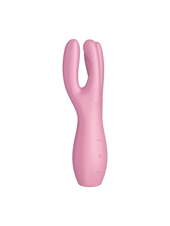 Vibromasseur point G avec stimulateur de clitoris USB rose Threesome 3 Satisfyer - CC597778