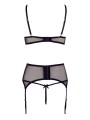 Soutien-gorge dentelle noire, porte-jarretelle et string de la collection Cottelli.