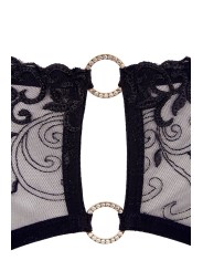 Soutien-gorge dentelle noire, porte-jarretelle et string de la collection Cottelli.