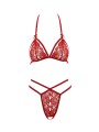 soutien-gorge en dentelle rouge et son string ouvert de la collection Cottelli.