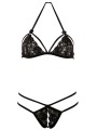 soutien-gorge en dentelle noire et son string ouvert de la collection Cottelli.