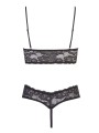 soutien-gorge dentelle et satin rouge avec son string assorti de la collection Cottelli