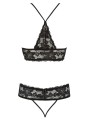 soutien-gorge en dentelle noire et string ouvert de la cottelli, vente en dropshipping.