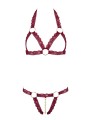 soutien-gorge seins ouvert avec des bandes dentelle élastique et string assorti de la collection Cottelli.