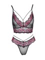 Soutien-gorge en dentelle rouge et noire et son string assorti de votre collection Cottelli Lingerie sexy.