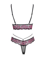 Soutien-gorge en dentelle rouge et noire et son string assorti de votre collection Cottelli Lingerie sexy.