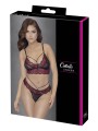 Soutien-gorge en dentelle rouge et noire et son string assorti de votre collection Cottelli Lingerie sexy.