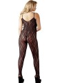 Bodystocking avec pieds en dentelle noire avec bandes croisées sur la poitrine de la collection Cottelli.